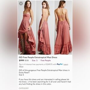 ISO Free People Extratropical maxi dress in Dusty Ros